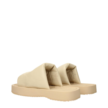 Burberry Beige EKD Slab Leather Slides