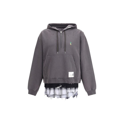 Maison Mihara Yasuhiro Green Cotton Sweatshirt - Triple Layered Half Zip Hoodie