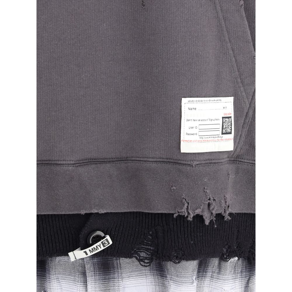 Maison Mihara Yasuhiro Green Cotton Sweatshirt - Triple Layered Half Zip Hoodie