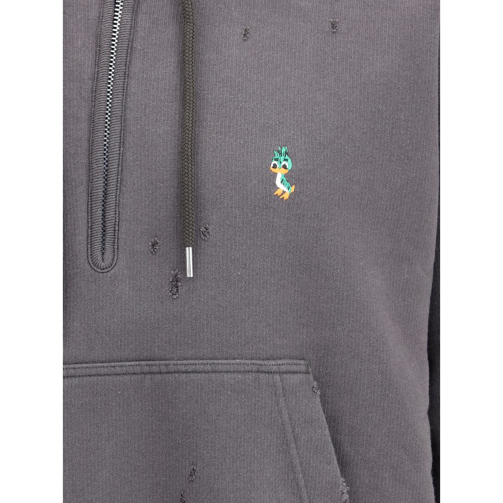 Maison Mihara Yasuhiro Green Cotton Sweatshirt - Triple Layered Half Zip Hoodie