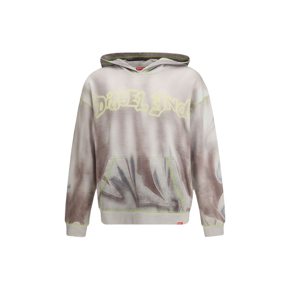 Diesel Gray Cotton Sweatshirt with Graphic Print