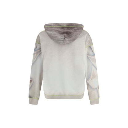 Diesel Gray Cotton Sweatshirt with Graphic Print
