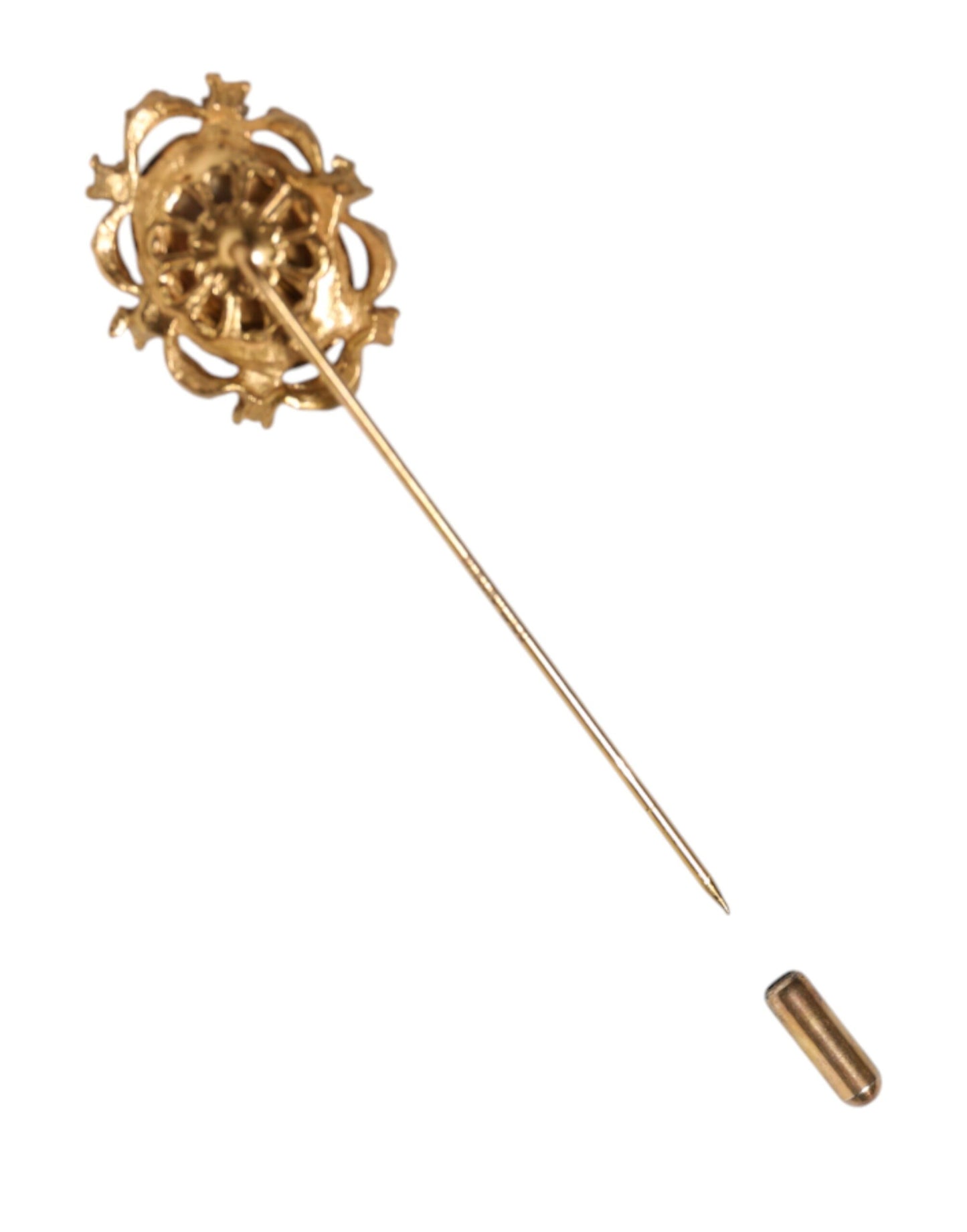 Dolce & Gabbana Gold Tone Green Stone Antique Brooch Pin