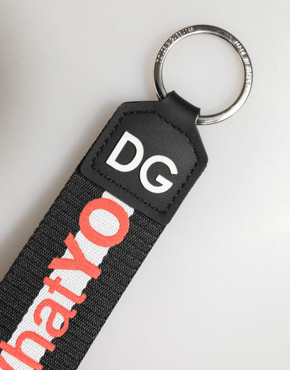 Dolce & Gabbana Black Logo Keychain Holder
