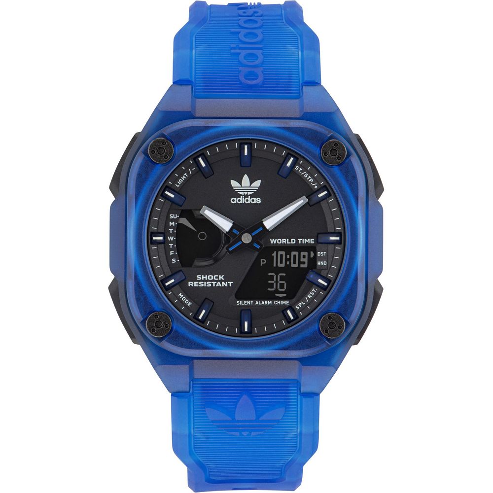 Adidas Blue Rubber Sport Watch - Quartz Mechanism, 10ATM Water Resistance