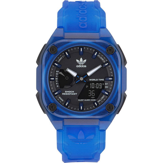 Adidas Blue Rubber Sport Watch - Quartz Mechanism, 10ATM Water Resistance