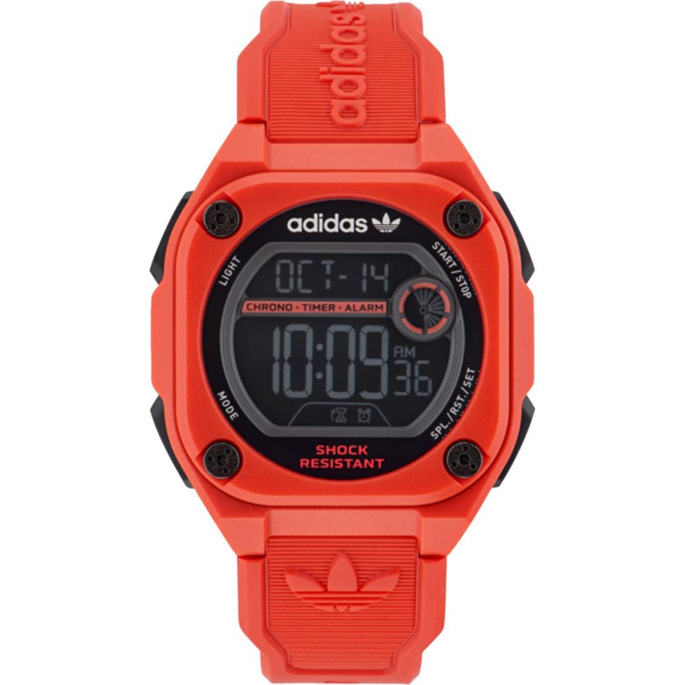 Adidas Red Rubber Digital Watch - Stylish, Durable, and Function-Focused