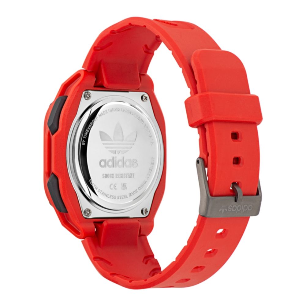 Adidas Red Rubber Digital Watch - Stylish, Durable, and Function-Focused