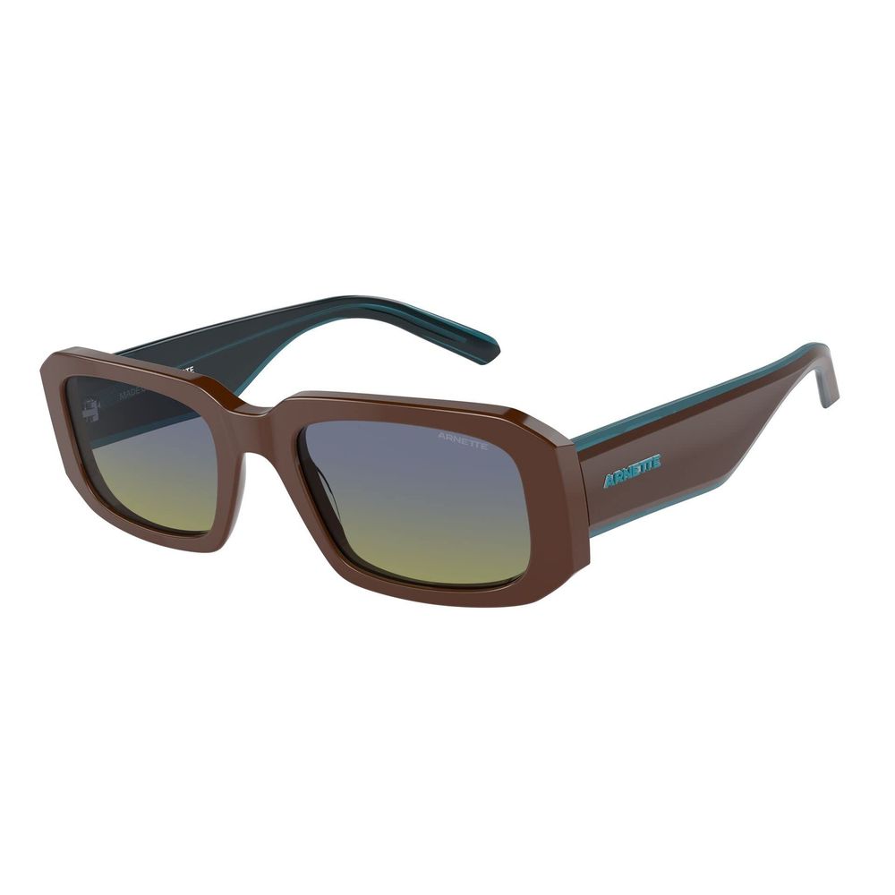 Arnette Unisex Sunglasses – Brown Resin Frame, Multicoloured Lenses