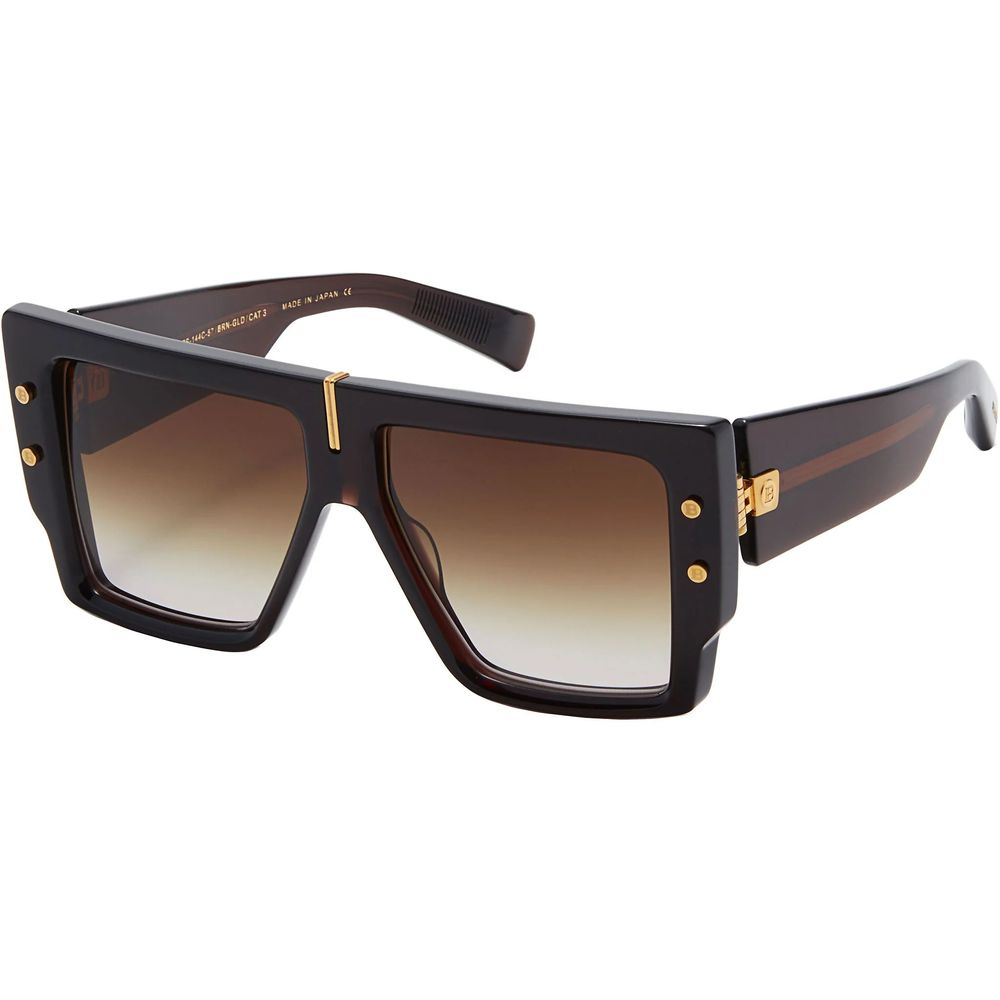 Balmain Women’s Sunglasses – Brown Acetate Frame, Natural Lenses