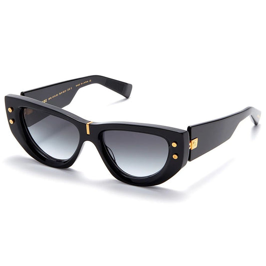 Balmain Women’s Sunglasses – Black Acetate Frame, Grey Lenses