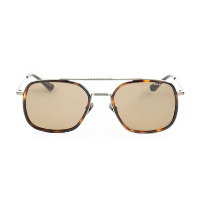 Belstaff Men's Sunglasses – Grey Titanium Frame, Brown Lenses