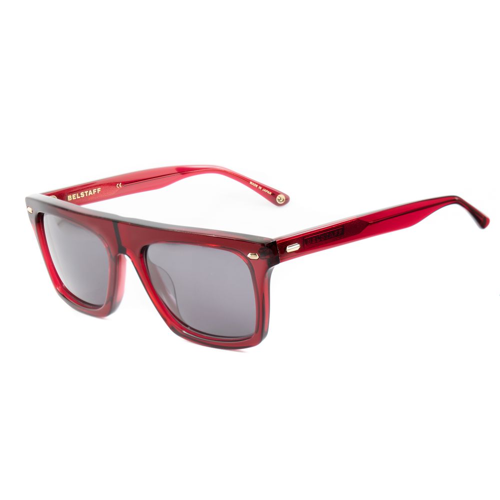 Belstaff Men’s Sunglasses – Red Acetate Frame, Grey Lenses
