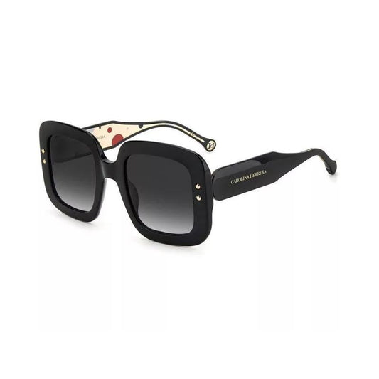 Carolina Herrera Women’s Sunglasses – Black Acetate Frame with Grey Lenses