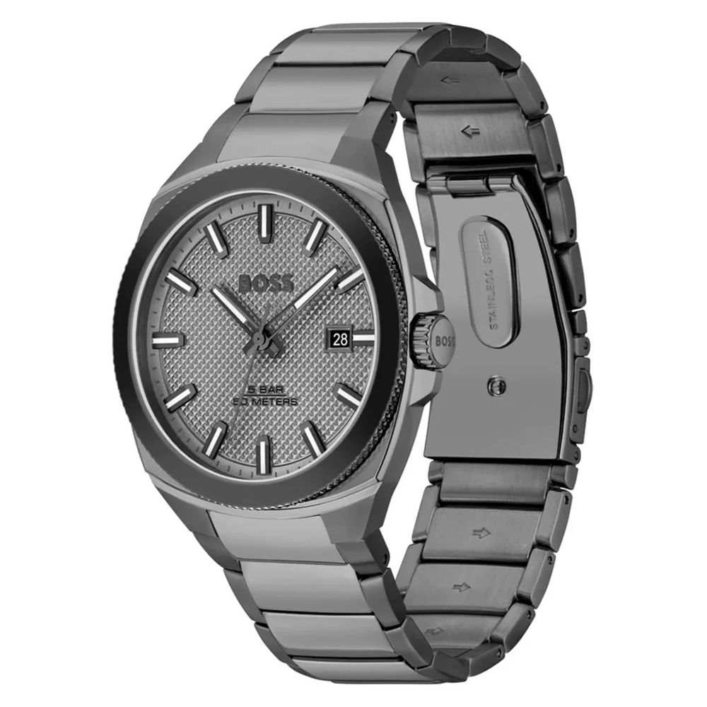 Hugo Boss Men’s Gray Stainless Steel Dress Watch