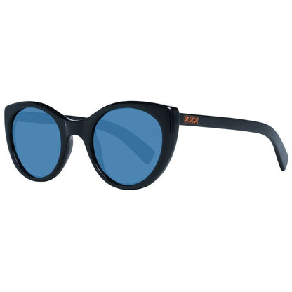 Ermenegildo Zegna Unisex Sunglasses – Black Frame, Blue Polarized Lenses