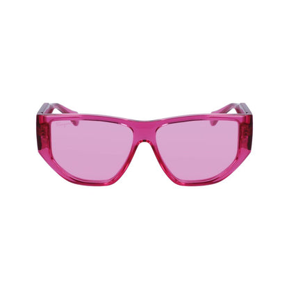 Ferragamo Unisex Sunglasses – Pink Injected Frame with Full UV Protection