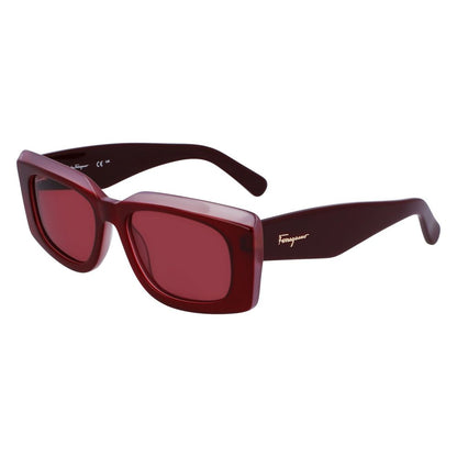 Ferragamo Women’s Sunglasses – Pink Acetate Frame, Red Lenses