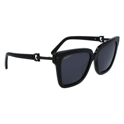 Ferragamo Women’s Sunglasses – Black Acetate Frame, Category 3 Lenses
