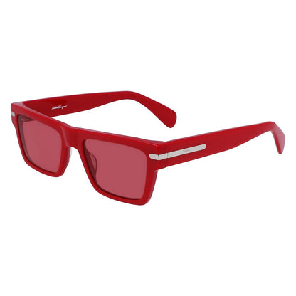 Ferragamo Men’s Sunglasses – Red Acetate Frame, Category 2 Lenses