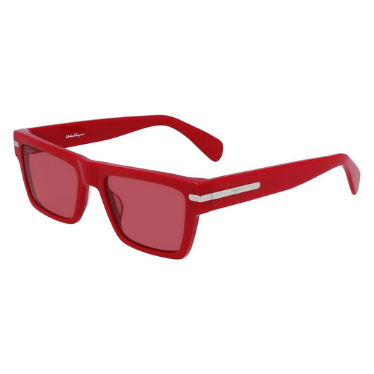 Ferragamo Men’s Sunglasses – Red Acetate Frame, Category 2 Lenses
