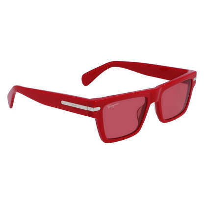 Ferragamo Men’s Sunglasses – Red Acetate Frame, Category 2 Lenses