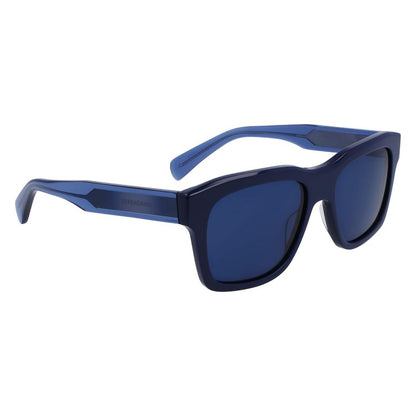 Ferragamo Men’s Sunglasses – Blue Acetate Frame, Category 3 Lenses