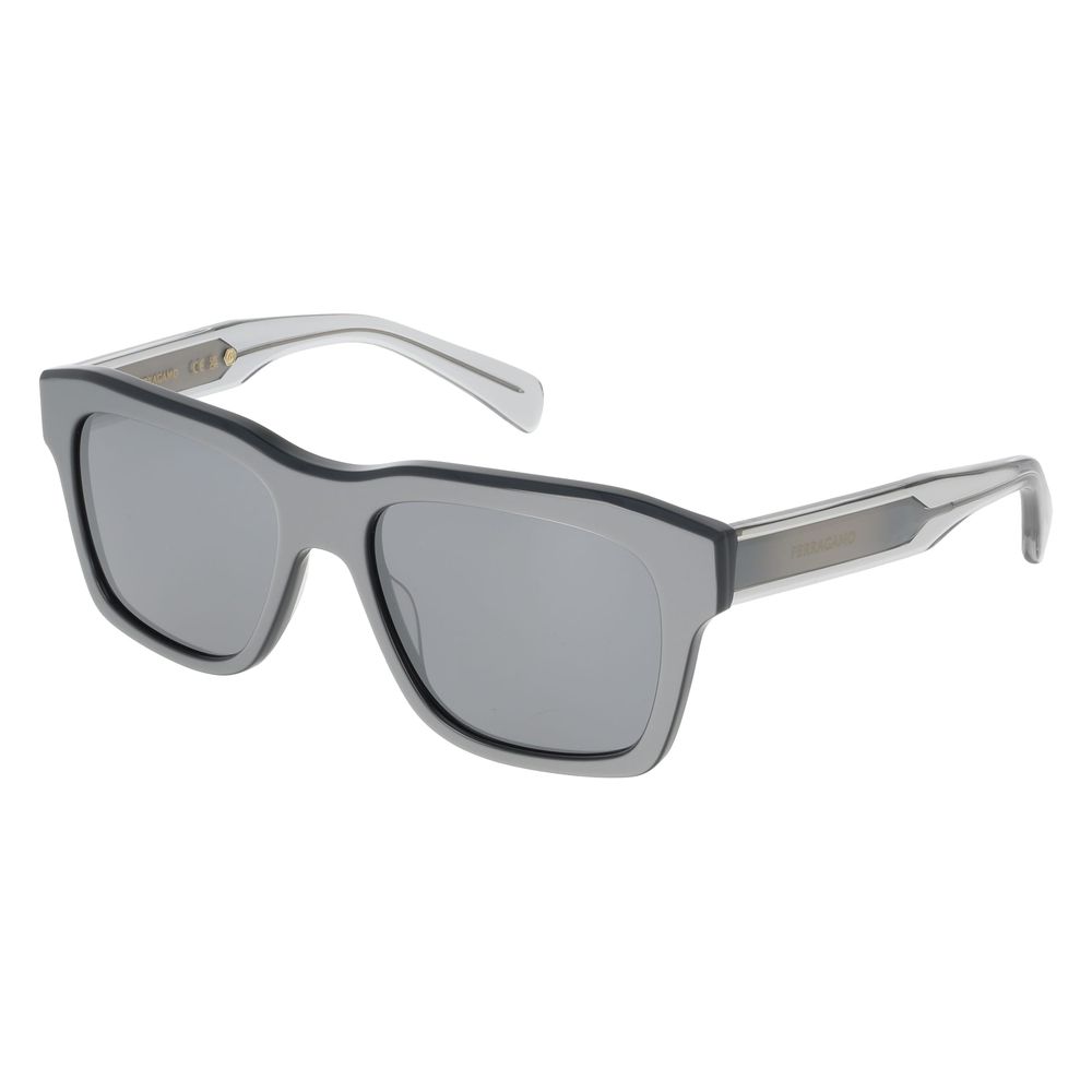 Ferragamo Men’s Sunglasses – Grey Acetate Frame, Grey Lenses
