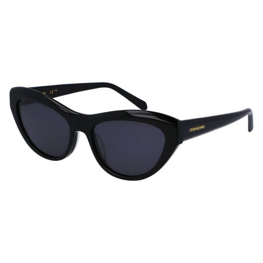 Ferragamo Women’s Sunglasses – Black Acetate Frame, 55mm Lenses
