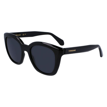 Ferragamo Women’s Sunglasses – Black Plastic Full-Rim Frame