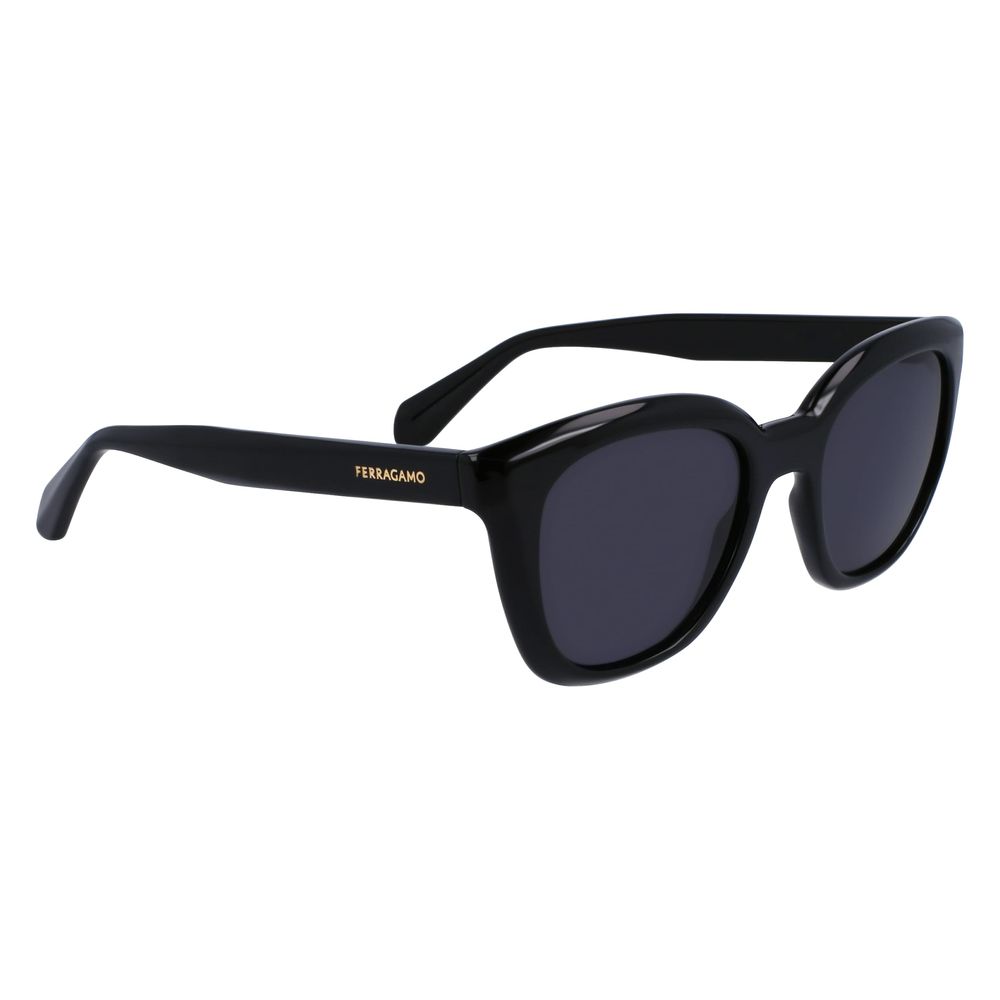 Ferragamo Women’s Sunglasses – Black Plastic Full-Rim Frame