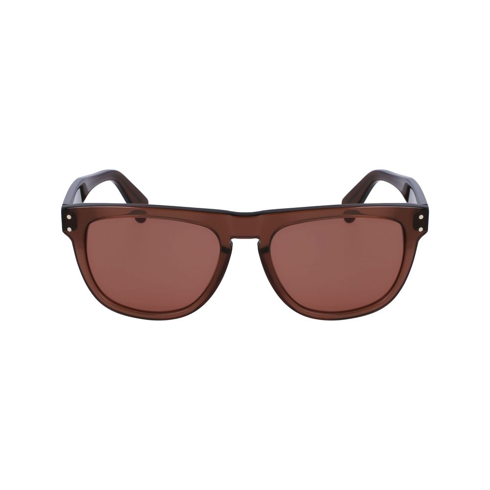 Ferragamo Men’s Sunglasses – Brown Acetate Frame with Dark Lenses