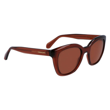 Ferragamo Women’s Sunglasses – Brown Injected Frame, Category 2 Lenses