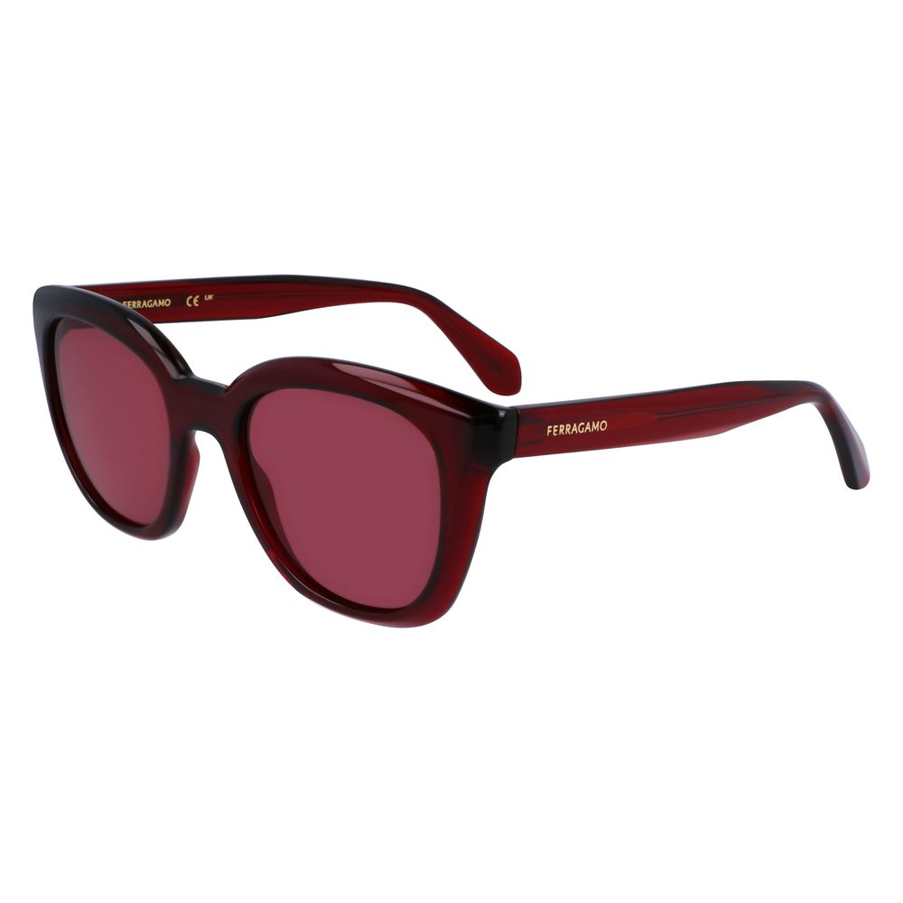 Ferragamo Women’s Sunglasses – Red Injected Cat Eye Frame