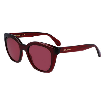 Ferragamo Women’s Sunglasses – Red Injected Cat Eye Frame