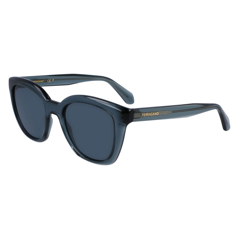 Ferragamo Women’s Sunglasses – Blue Injected Frame, Stylish Lenses