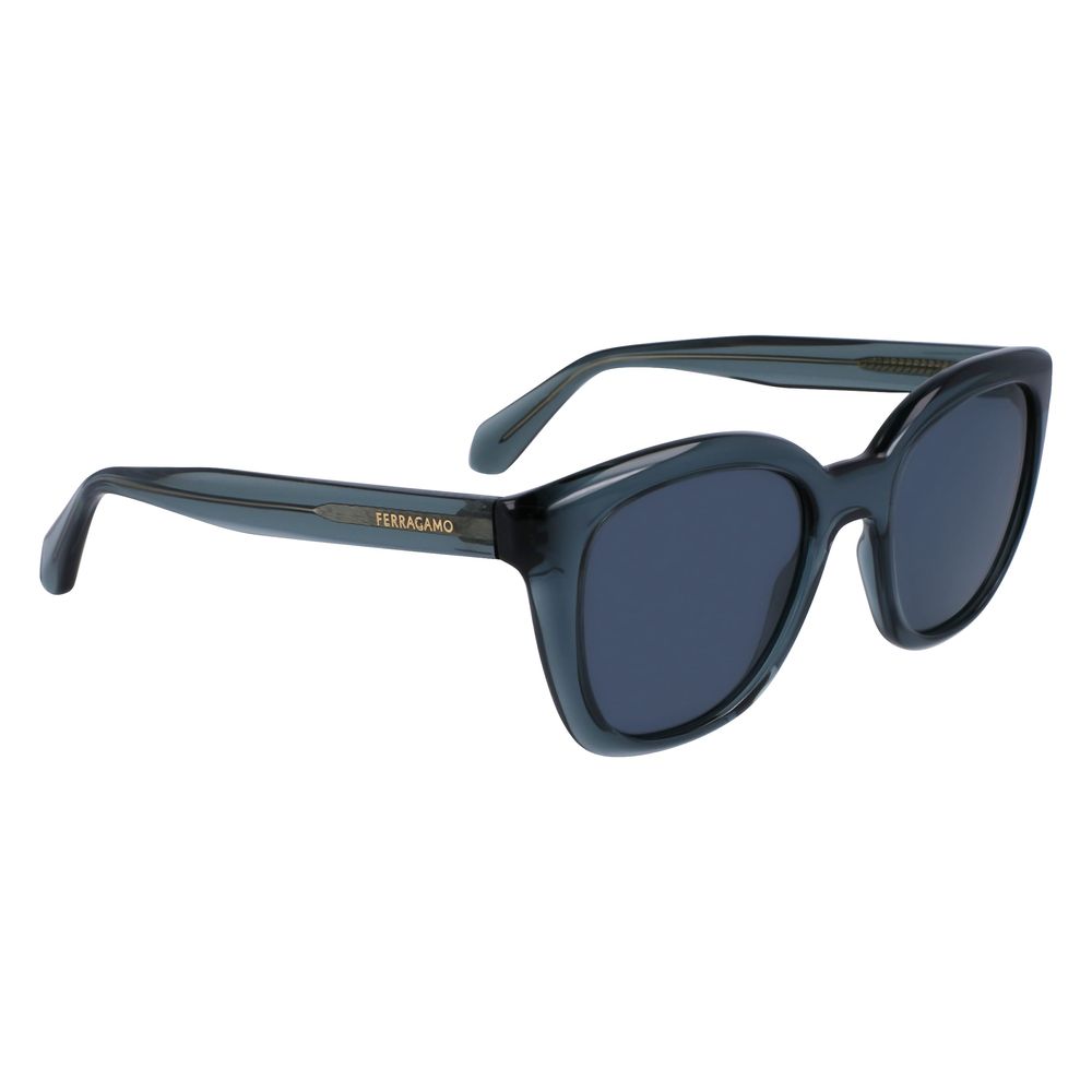 Ferragamo Women’s Sunglasses – Blue Injected Frame, Stylish Lenses