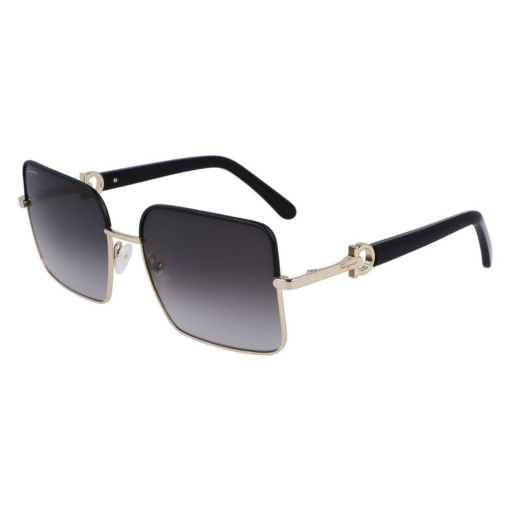 Ferragamo Women’s Sunglasses – Golden Metal Frame, Yellow Lenses