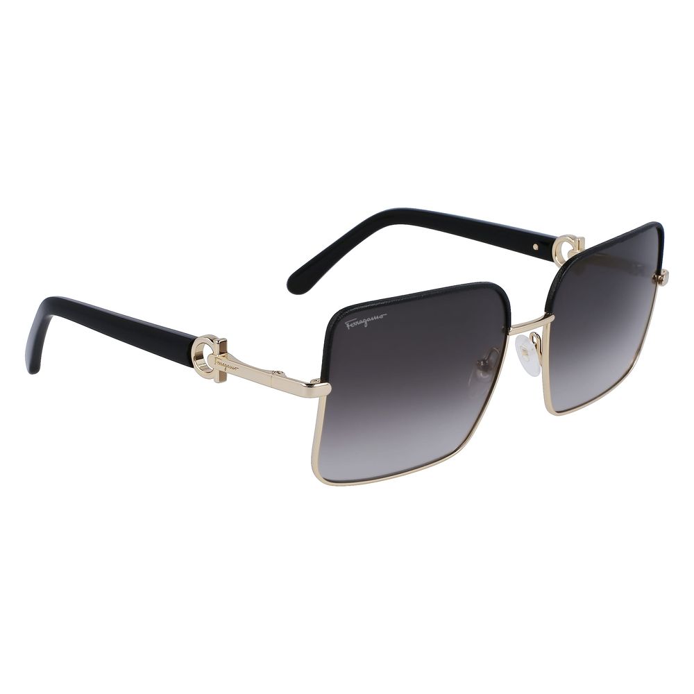 Ferragamo Women’s Sunglasses – Golden Metal Frame, Yellow Lenses