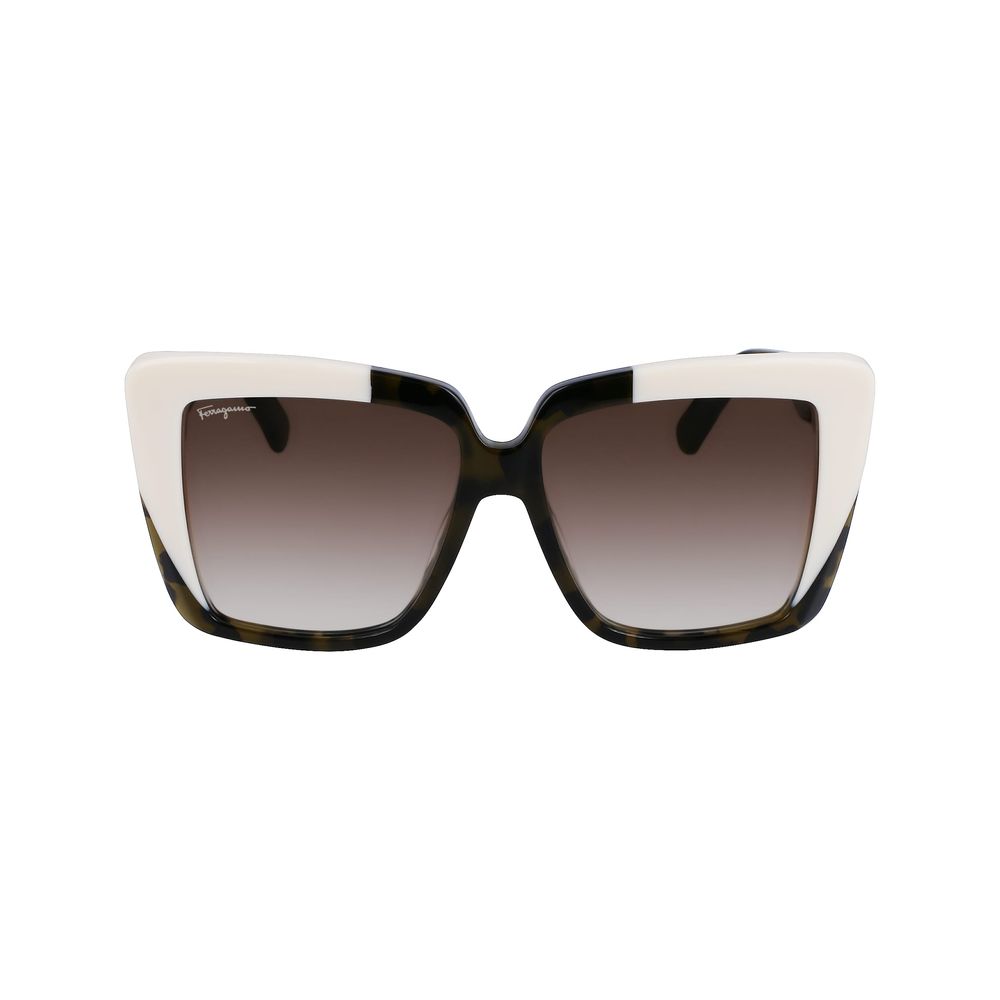 Ferragamo Women’s Sunglasses – Green Acetate Frame, Green Lenses