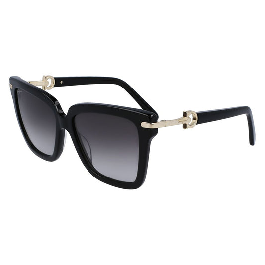 Ferragamo Women’s Sunglasses – Black Acetate Frame, Gradient Lenses
