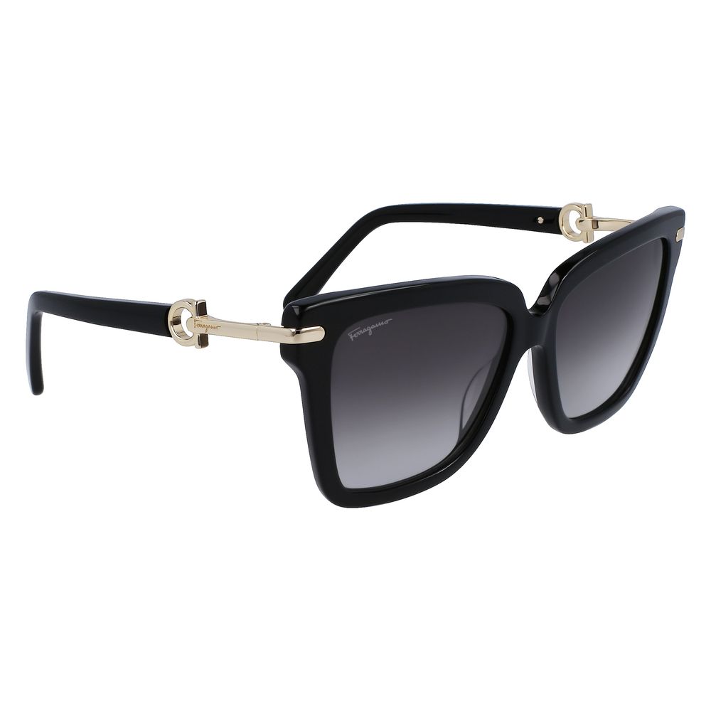 Ferragamo Women’s Sunglasses – Black Acetate Frame, Gradient Lenses