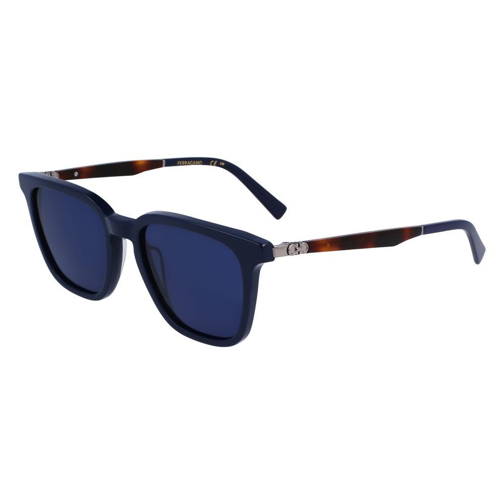 Ferragamo Men’s Sunglasses – Blue Acetate Frame, 52mm Lenses