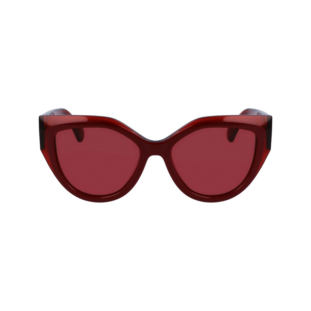 Ferragamo Women’s Sunglasses – Red Acetate Frame with Dark Lenses