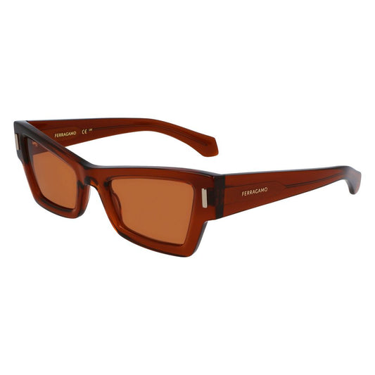 Ferragamo Women’s Sunglasses – Brown Acetate Frame, Brown Lenses