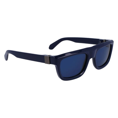 Ferragamo Men's Sunglasses – Blue Acetate Frame, Grey Lenses