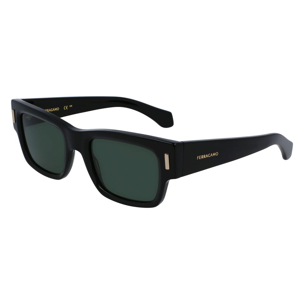 Ferragamo Men's Sunglasses – Black Acetate Frame, Dark Lenses