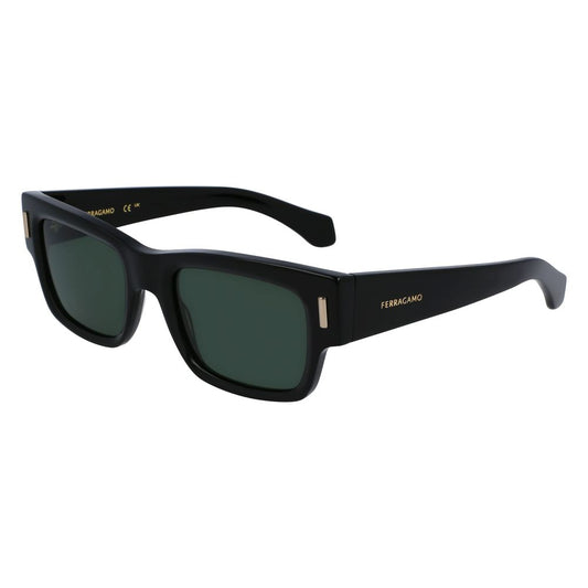 Ferragamo Men's Sunglasses – Black Acetate Frame, Dark Lenses
