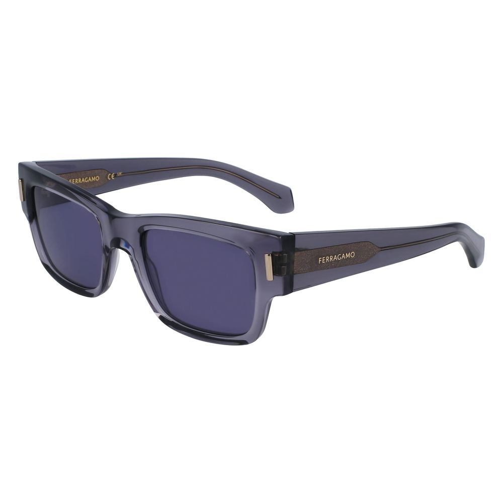 Ferragamo Men’s Sunglasses – Grey Acetate Frame, Premium Lenses