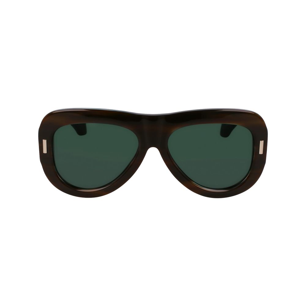 Ferragamo Women’s Sunglasses – Green Acetate Frame, Brown Lenses